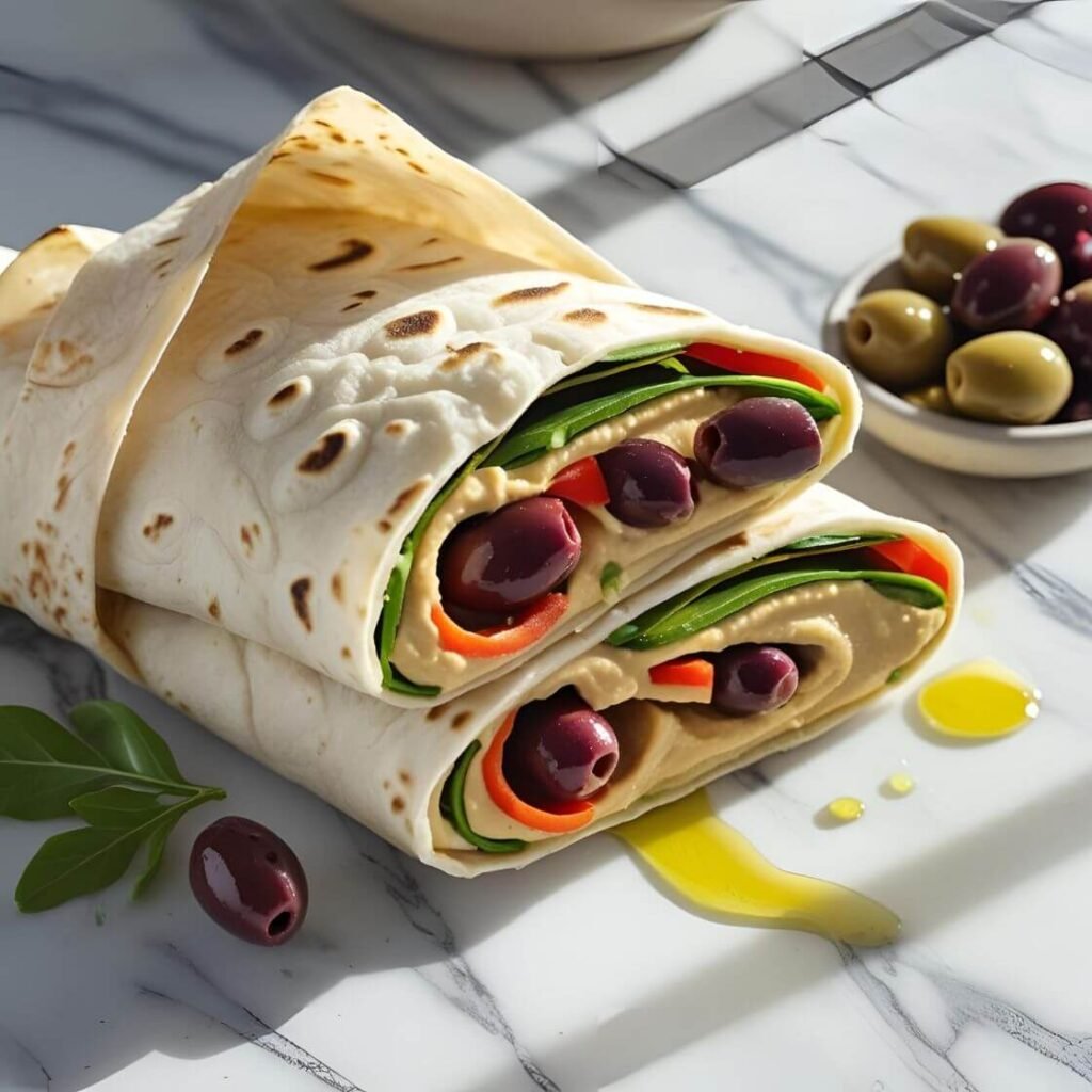10 Delicious Vegan Lunch Recipes for a Healthy, Flavorful Meal 9 Mediterranean Hummus Wrap