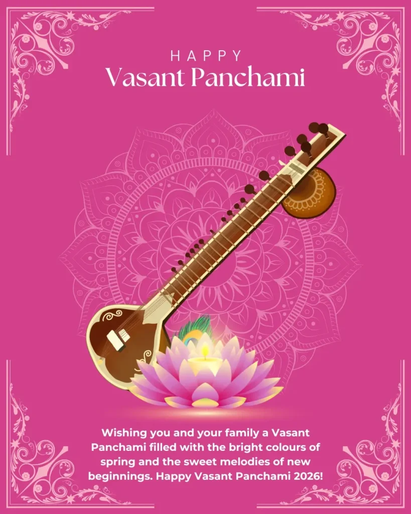 Happy Vasant Panchami 2026: Heartfelt Wishes, Quotes, Images & Messages to Share 2 Vasant Panchami Wishes Images for Family and Friends 2026